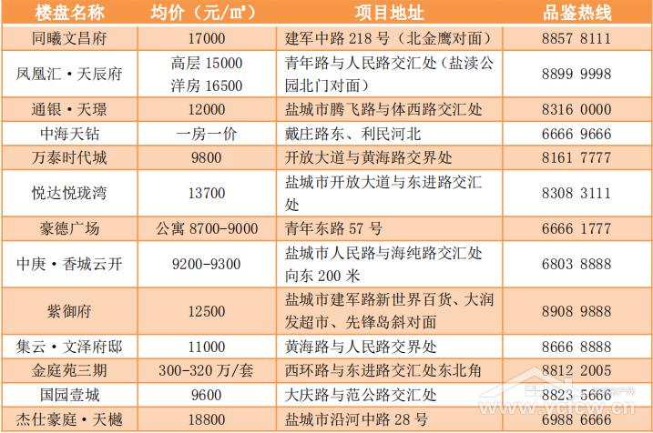 鹽城樓盤最新價格情況深度解析